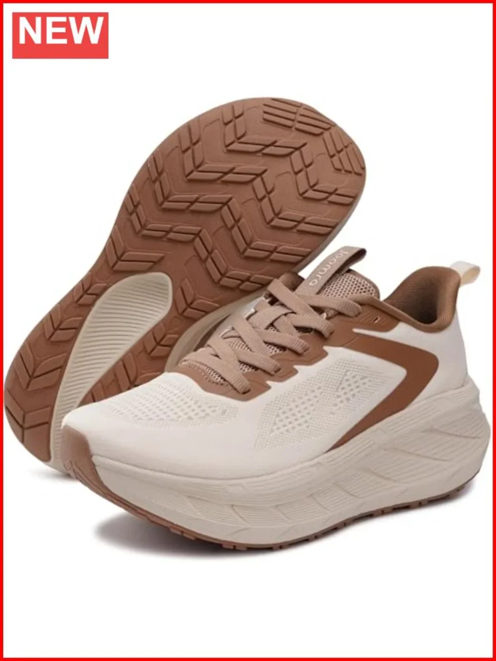 Wide Toe Box Walking Shoes Thick Cushioned Sole Running Sneakers 1.77in Stack